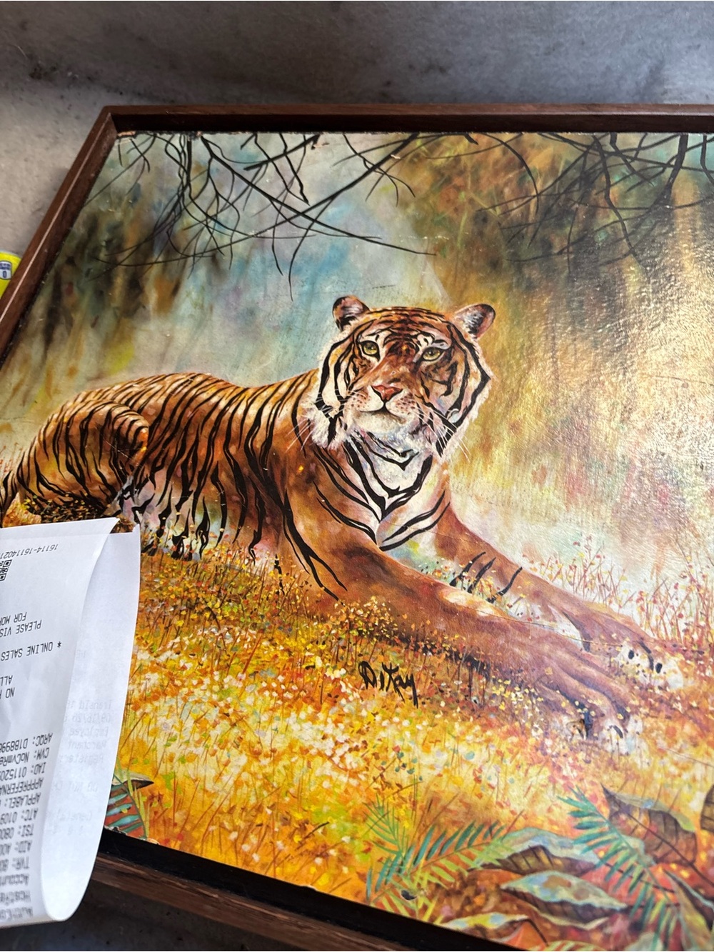 Majestic Tiger Canvas Art in Brown and Gold by